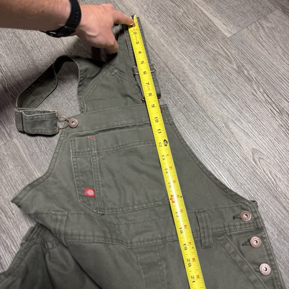 Dickies Relaxed Straight Leg Carpenter Overalls Green Women XS Workwear - Picture 10 of 11